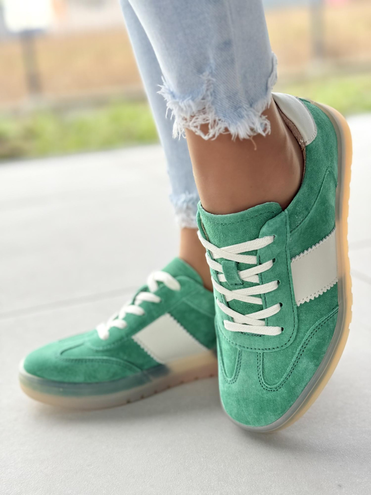 Sneakersy damskie ze skóry naturalnej