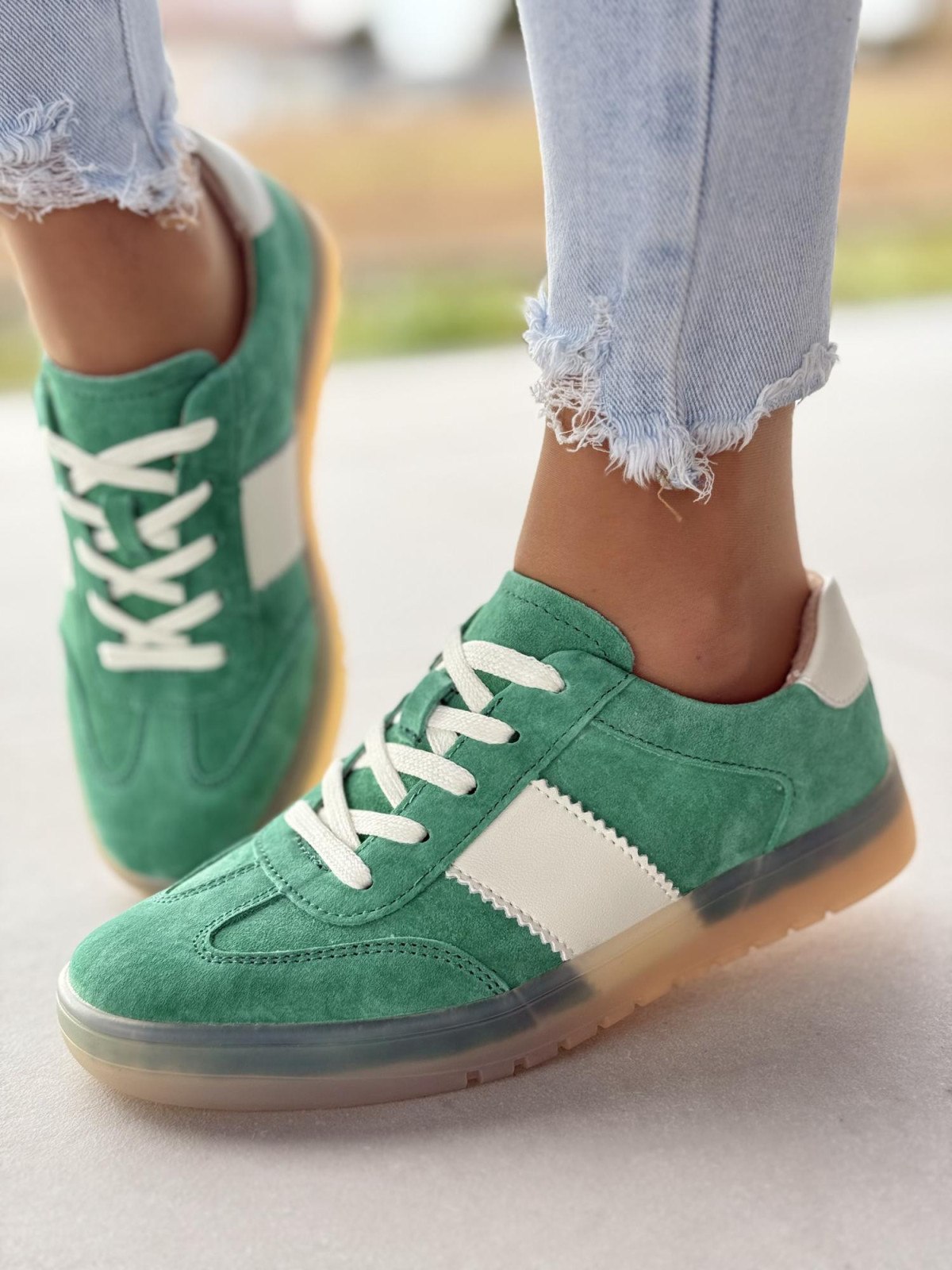 Sneakersy damskie ze skóry naturalnej