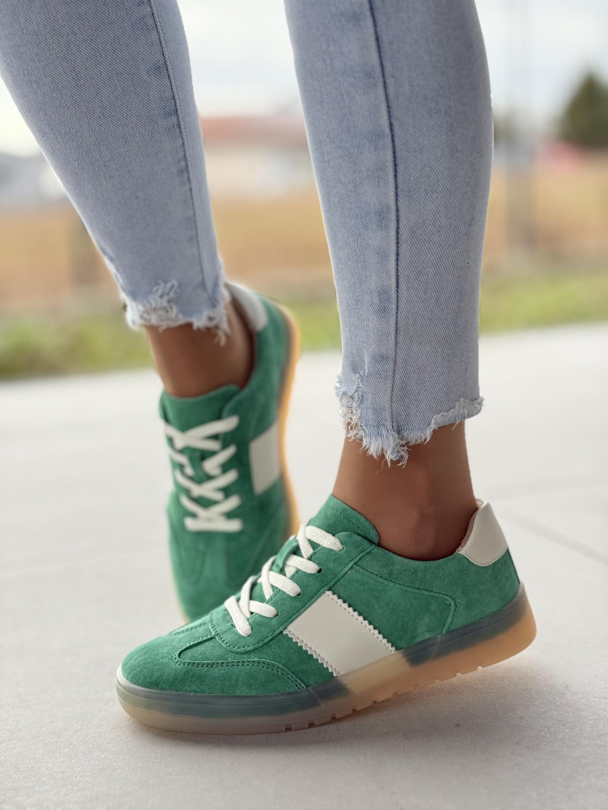 Sneakersy damskie ze skóry naturalnej