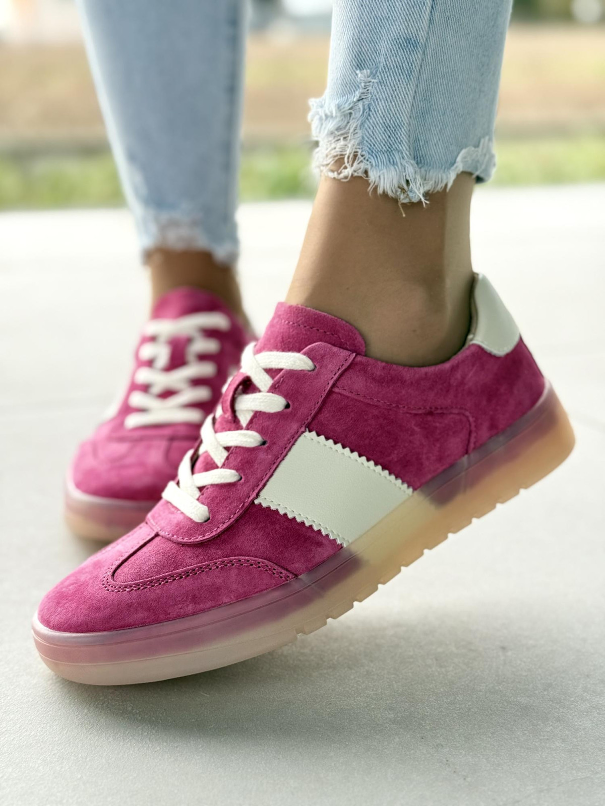 Sneakersy damskie ze skóry naturalnej