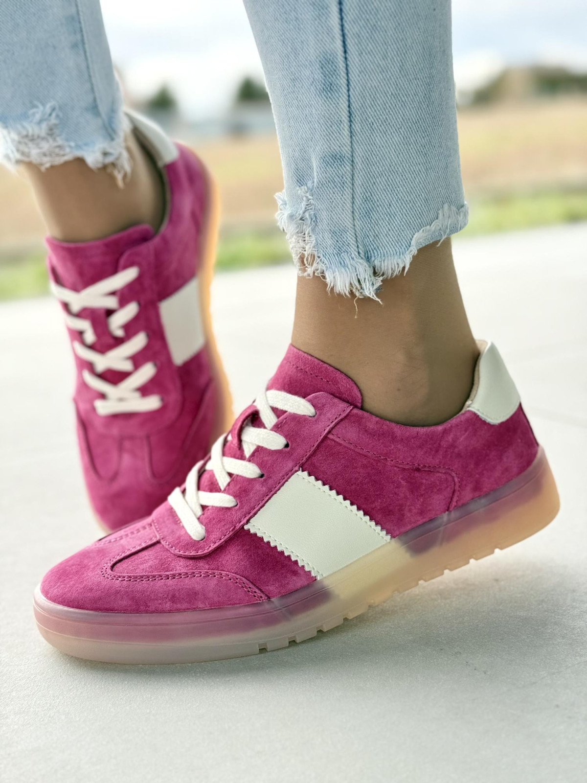 Sneakersy damskie ze skóry naturalnej