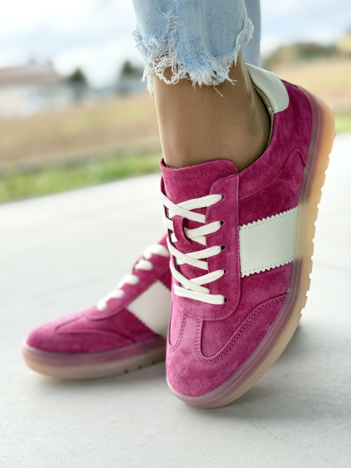 Sneakersy damskie ze skóry naturalnej