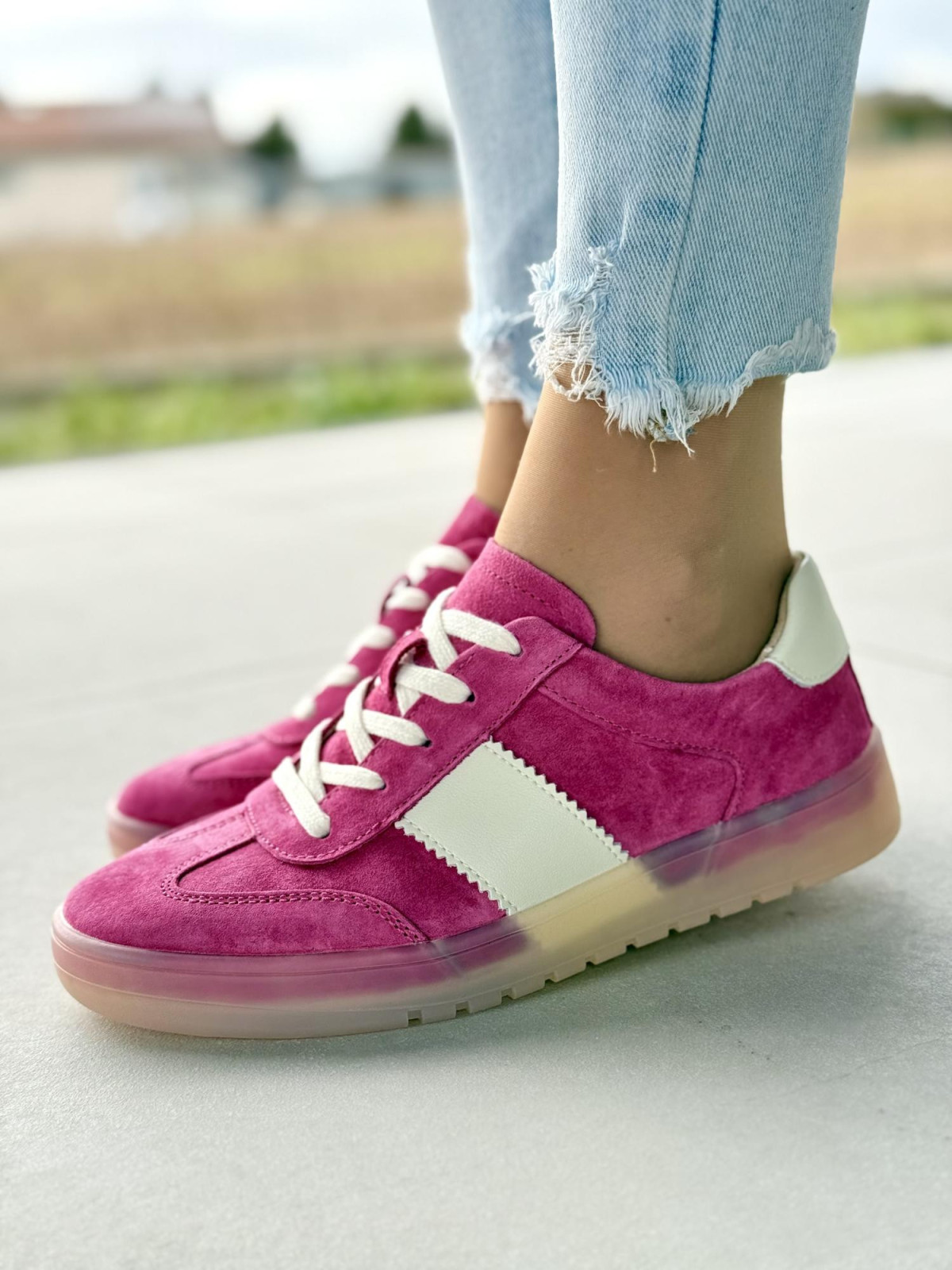 Sneakersy damskie ze skóry naturalnej