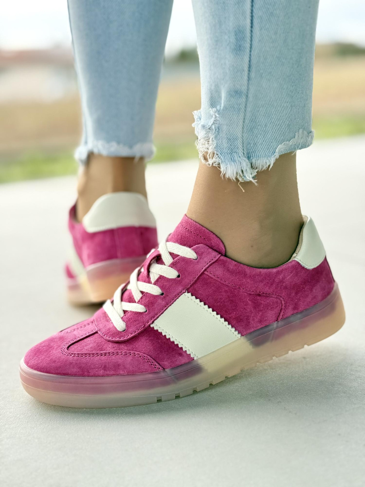 Sneakersy damskie ze skóry naturalnej