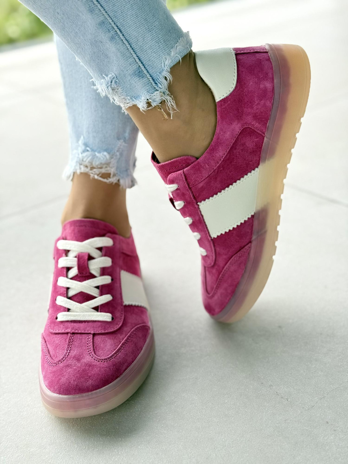 Sneakersy damskie ze skóry naturalnej