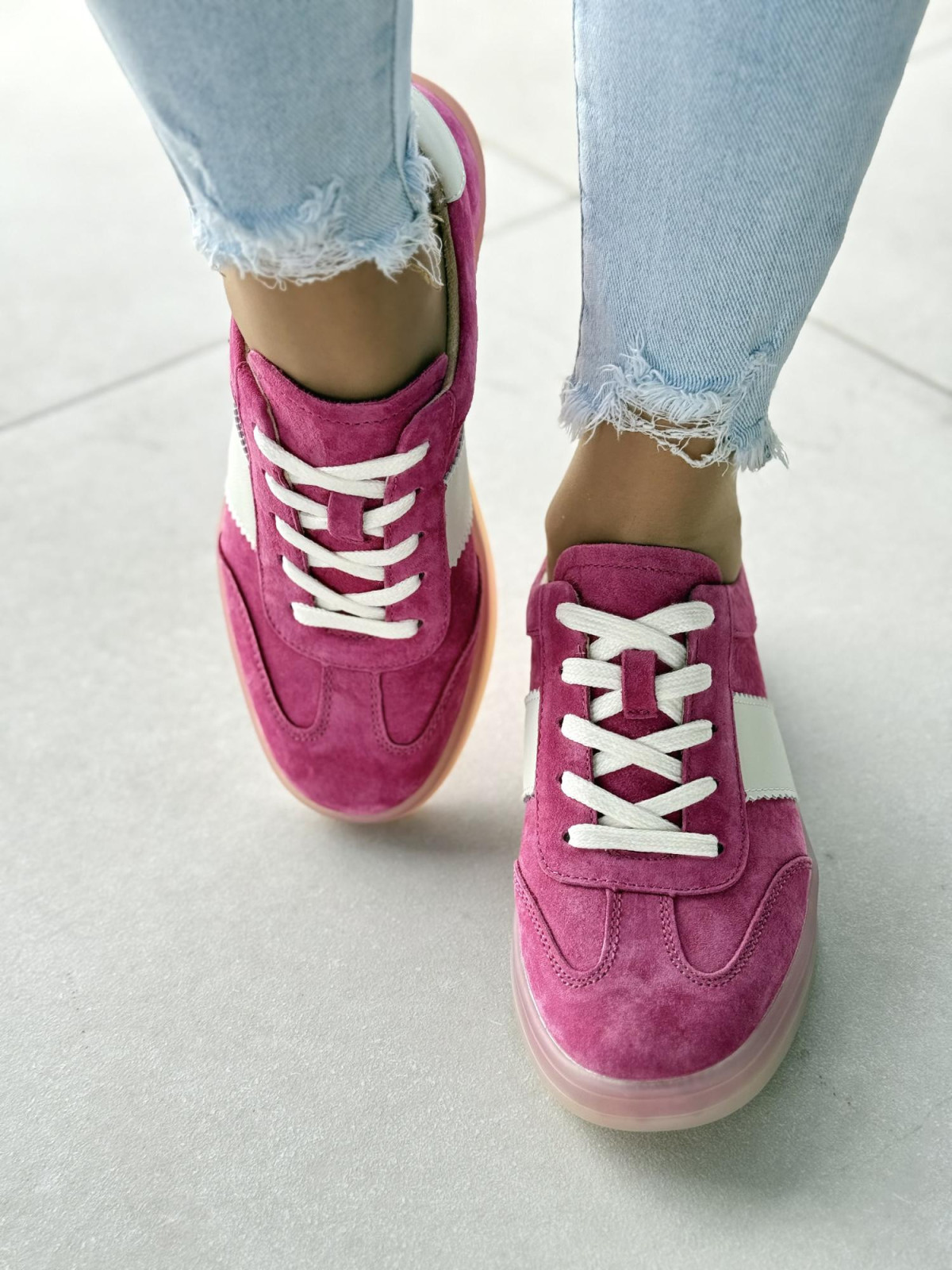 Sneakersy damskie ze skóry naturalnej