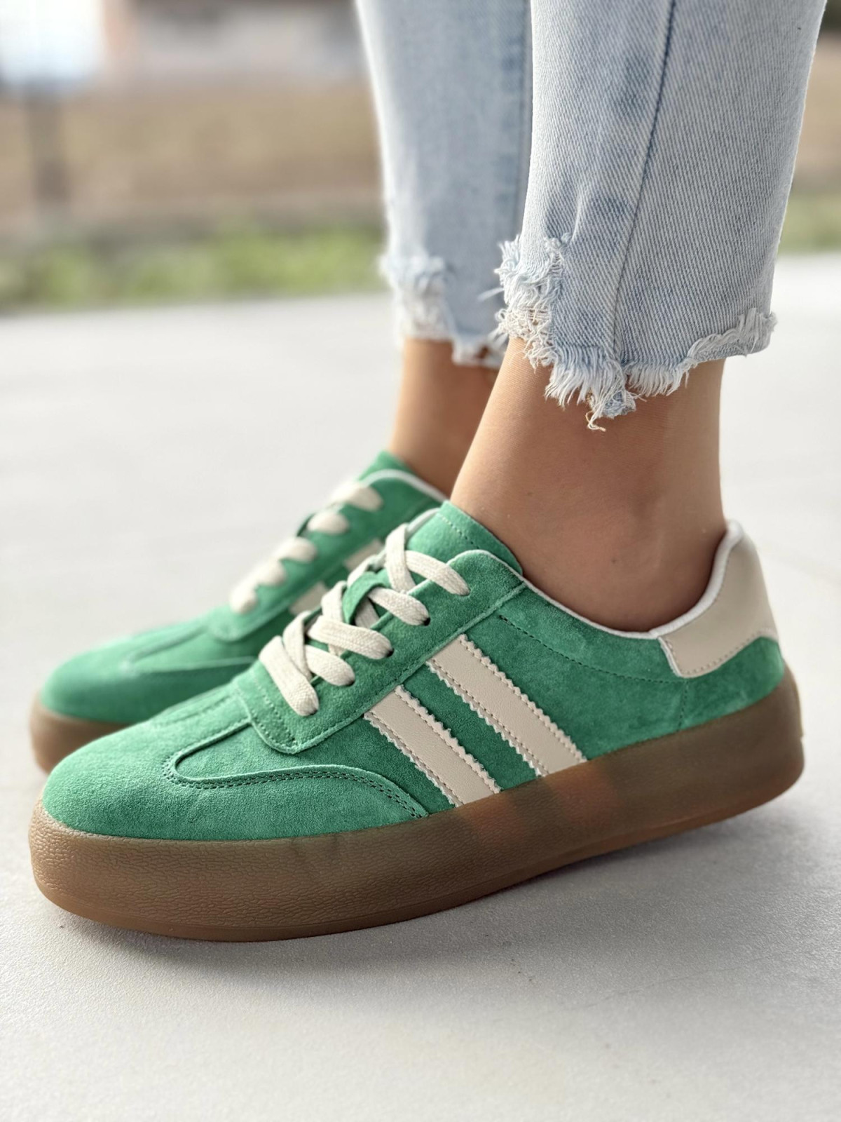 Sneakersy damskie ze skóry naturalnej