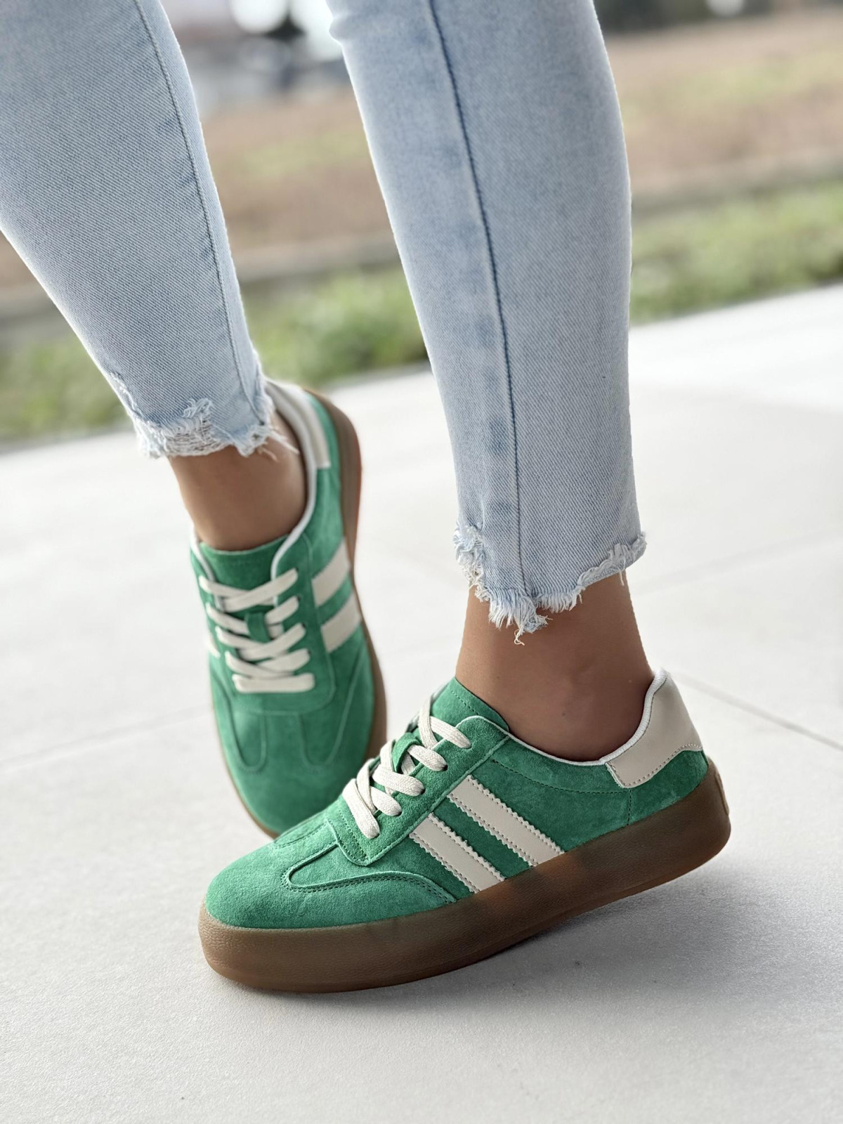 Sneakersy damskie ze skóry naturalnej