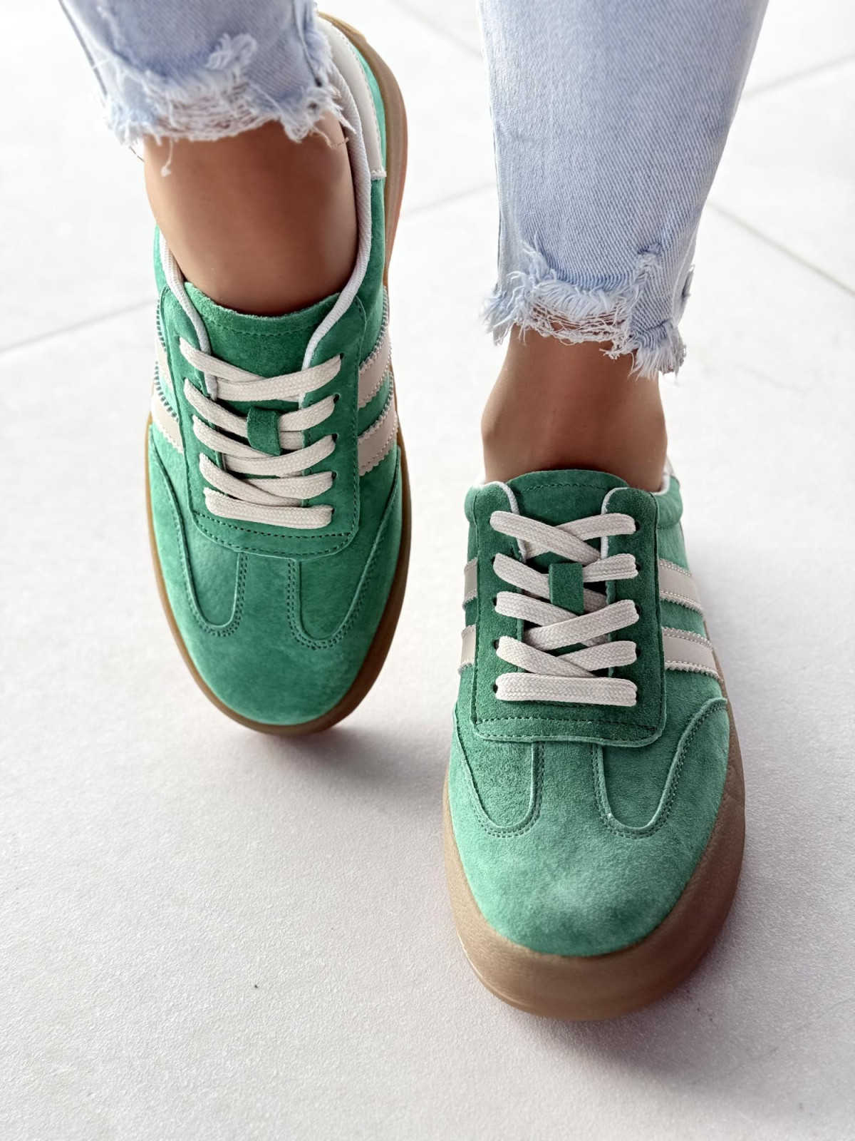 Sneakersy damskie ze skóry naturalnej