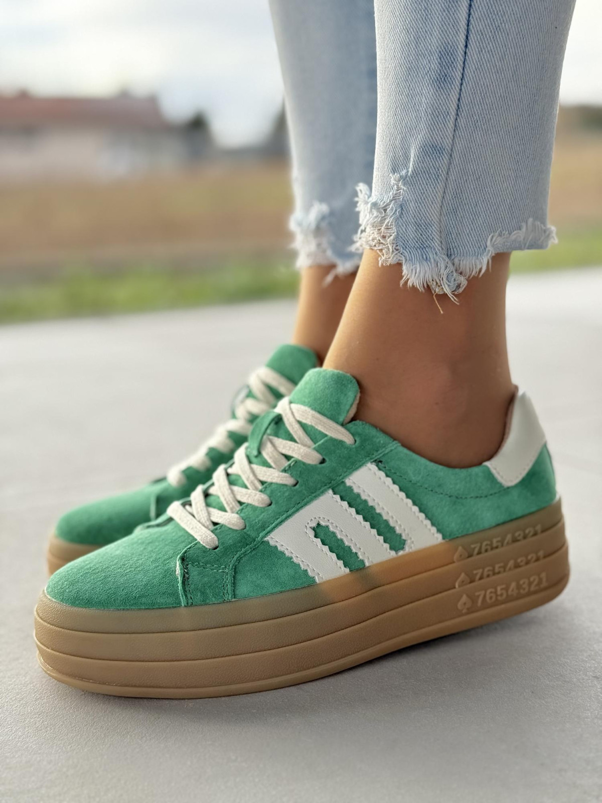 Sneakersy damskie ze skóry naturalnej