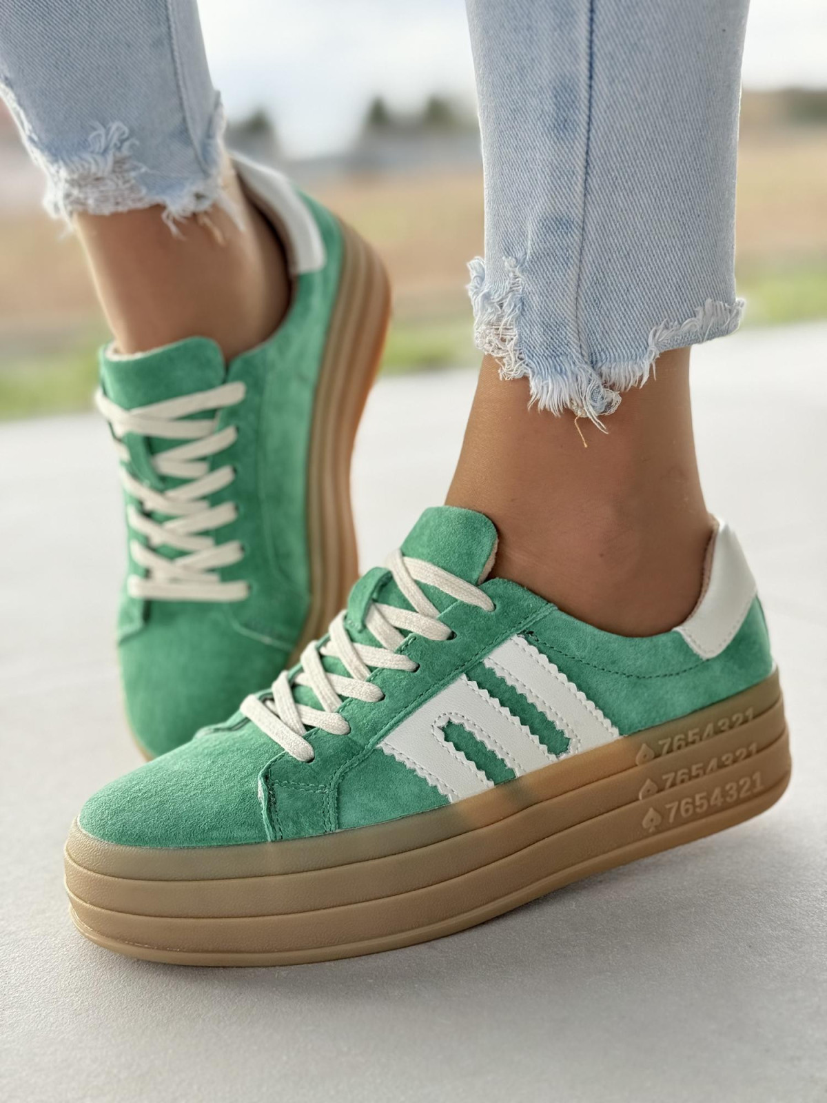 Sneakersy damskie ze skóry naturalnej