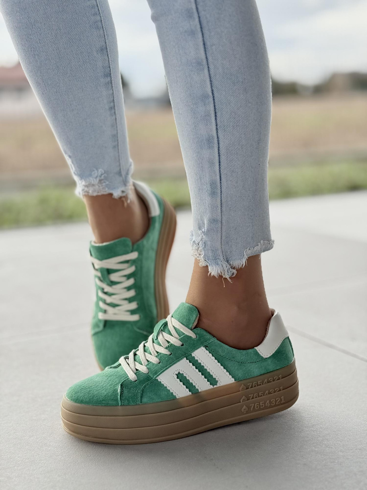 Sneakersy damskie ze skóry naturalnej