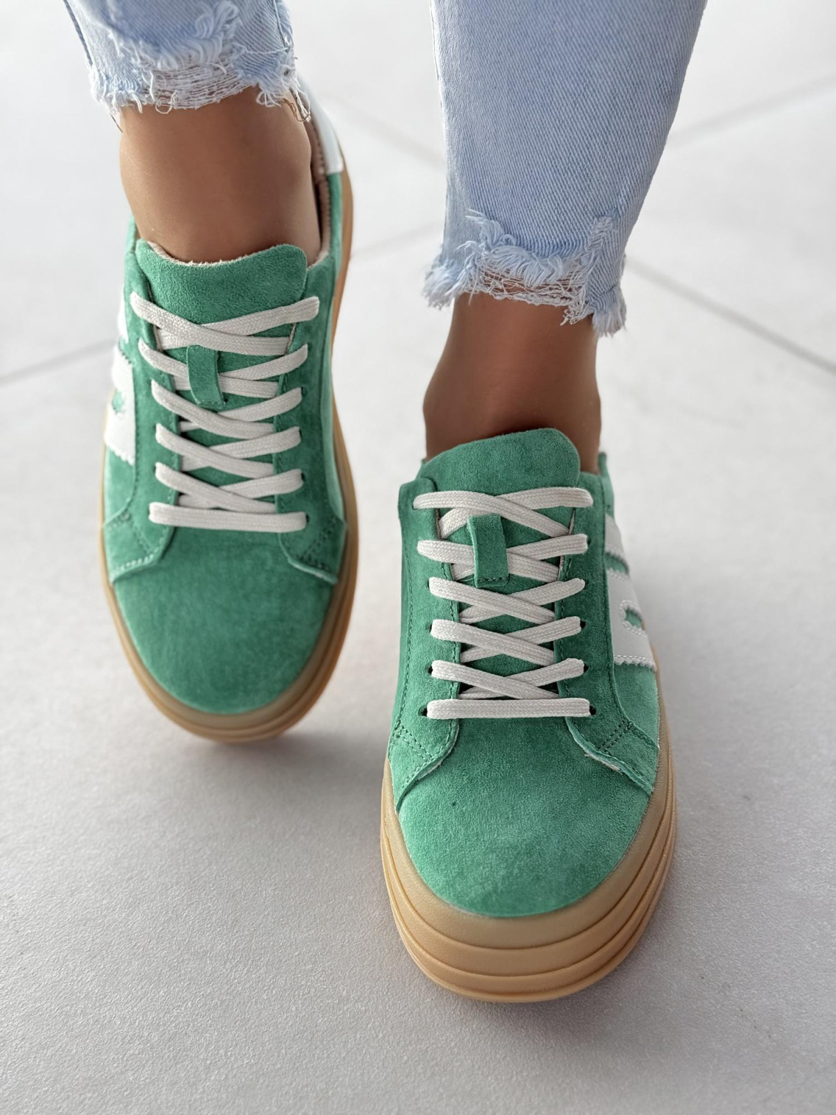 Sneakersy damskie ze skóry naturalnej