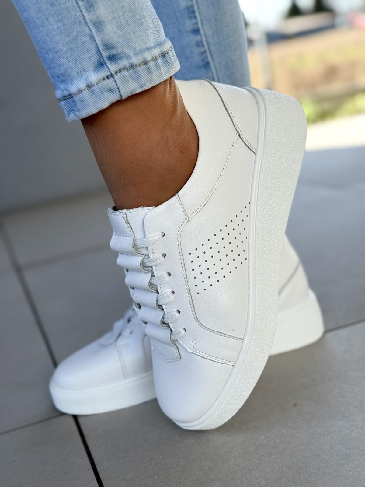 Sneakersy damskie ze skóry naturalnej