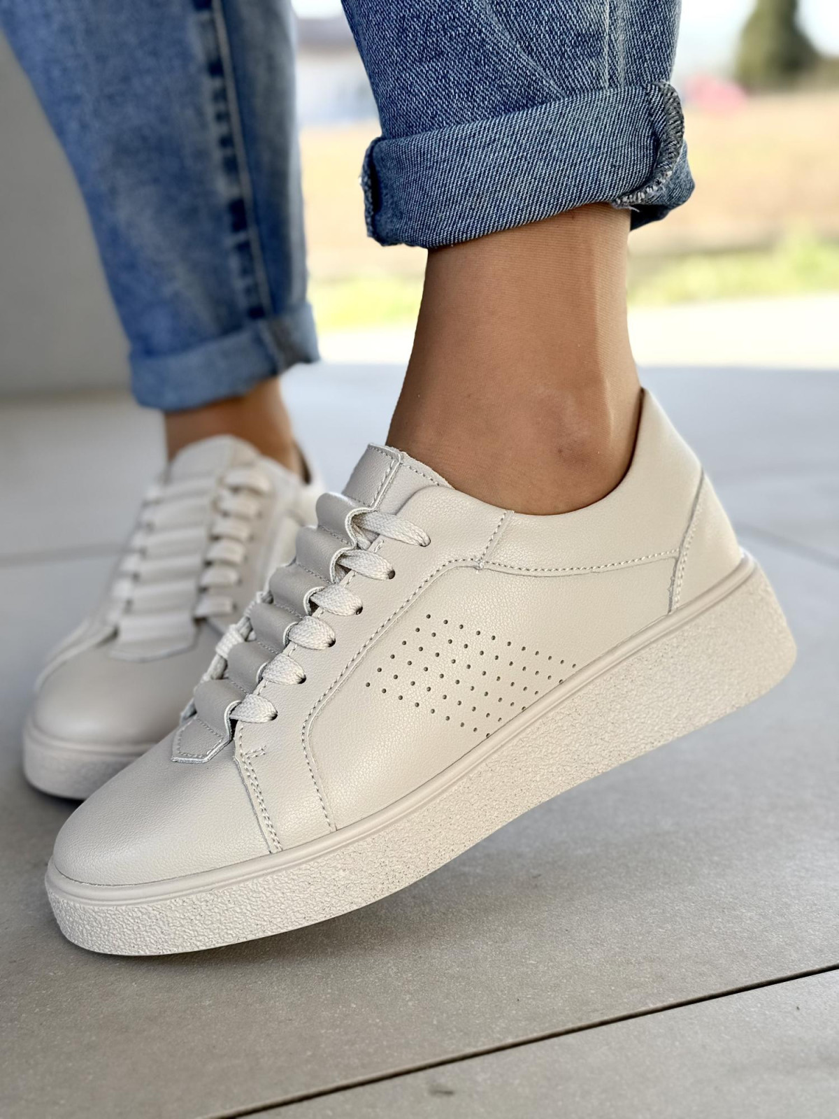 Sneakersy damskie ze skóry naturalnej