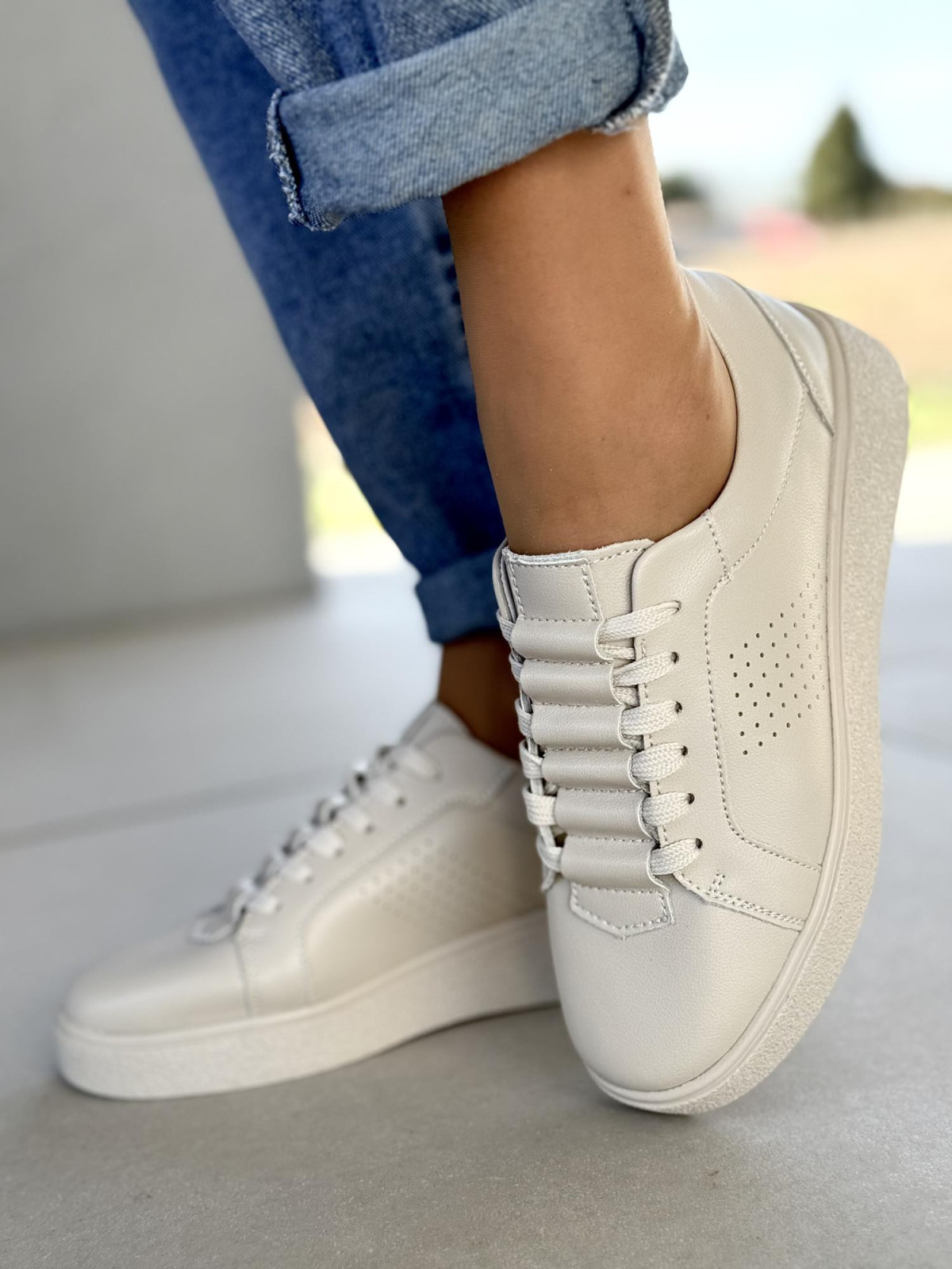 Sneakersy damskie ze skóry naturalnej