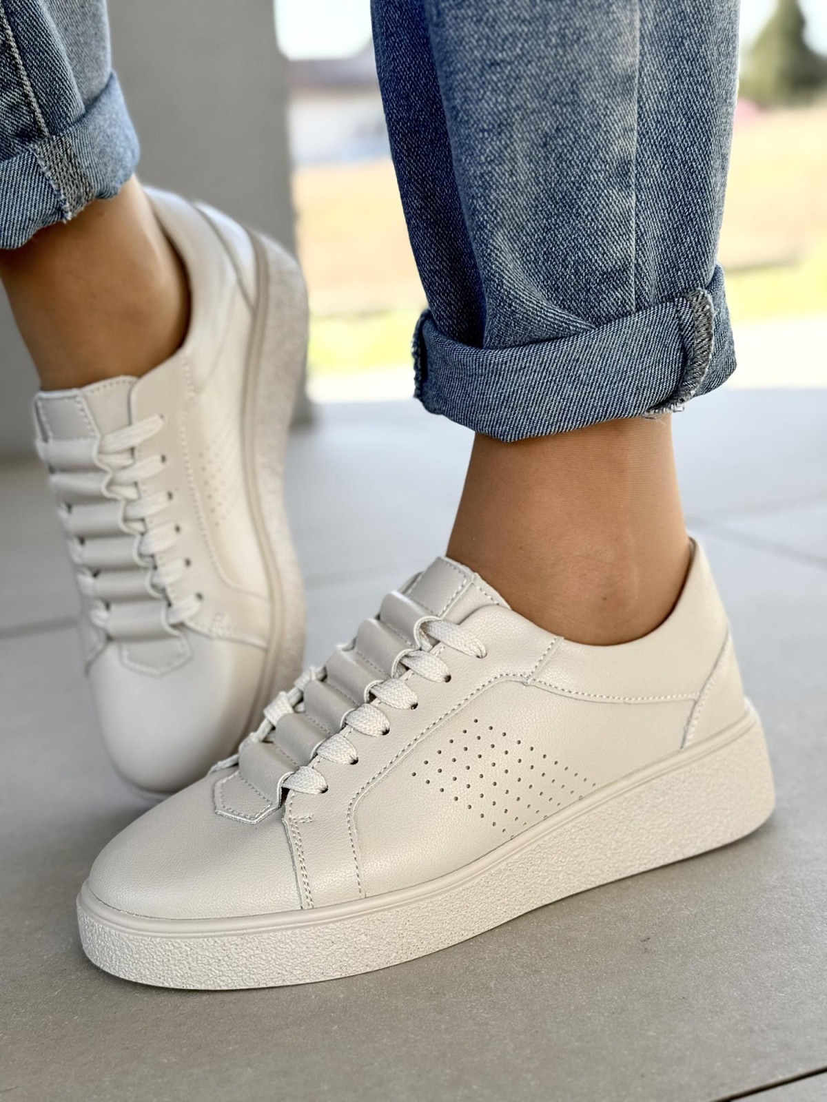 Sneakersy damskie ze skóry naturalnej