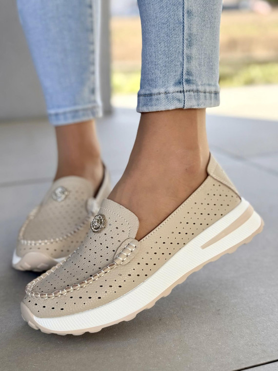 Mokasyny damskie ze skóry naturalnej