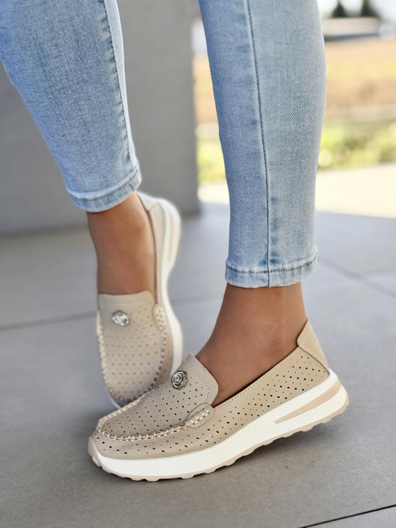 Mokasyny damskie ze skóry naturalnej