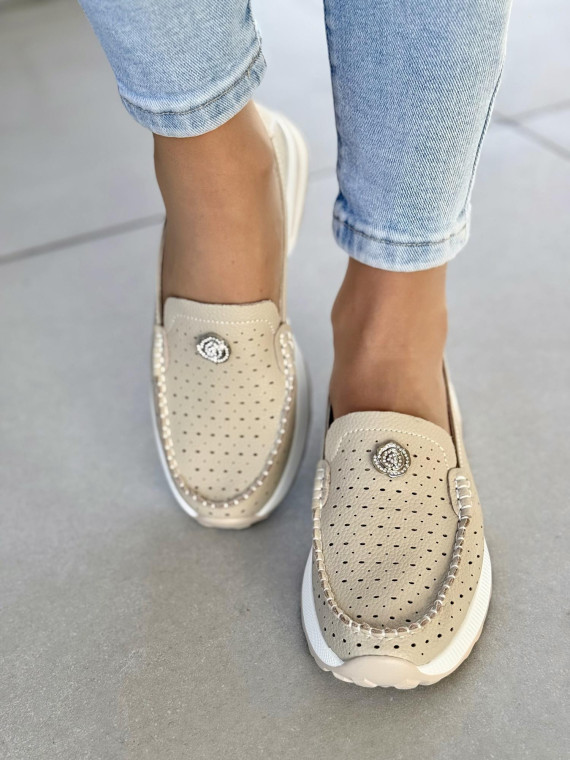 Mokasyny damskie ze skóry naturalnej