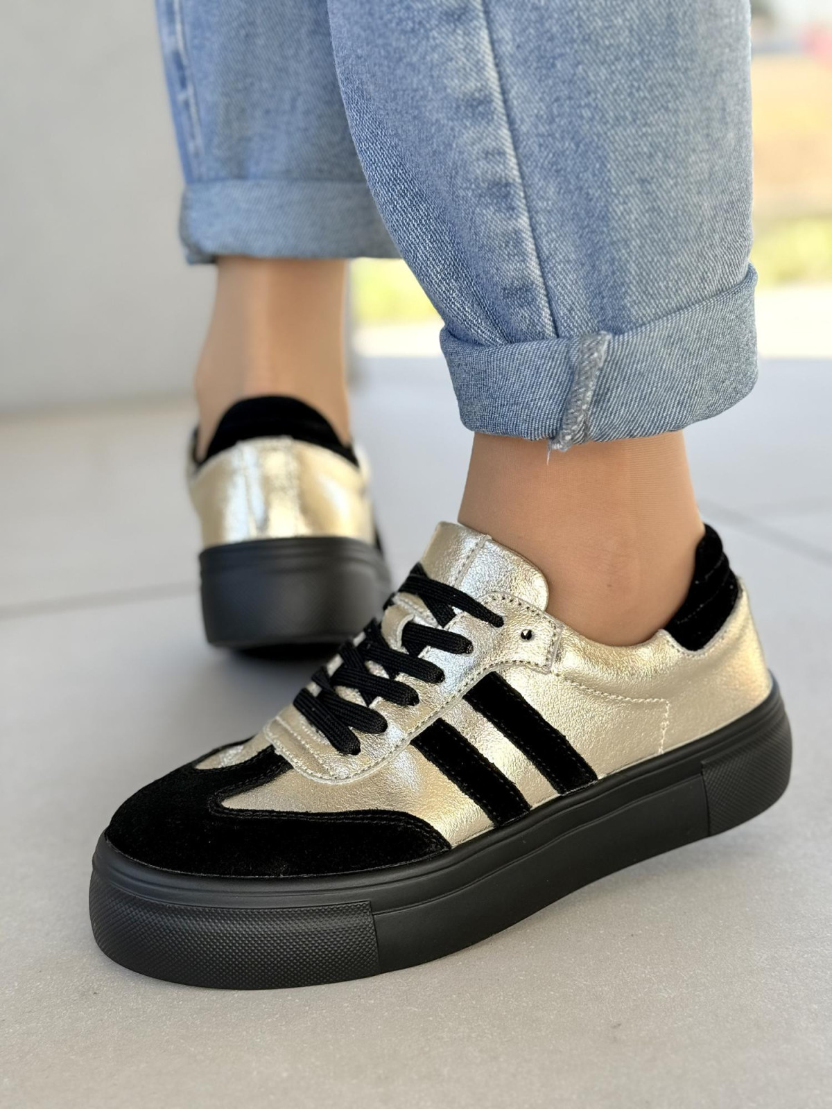 Sneakersy damskie ze skóry naturalnej