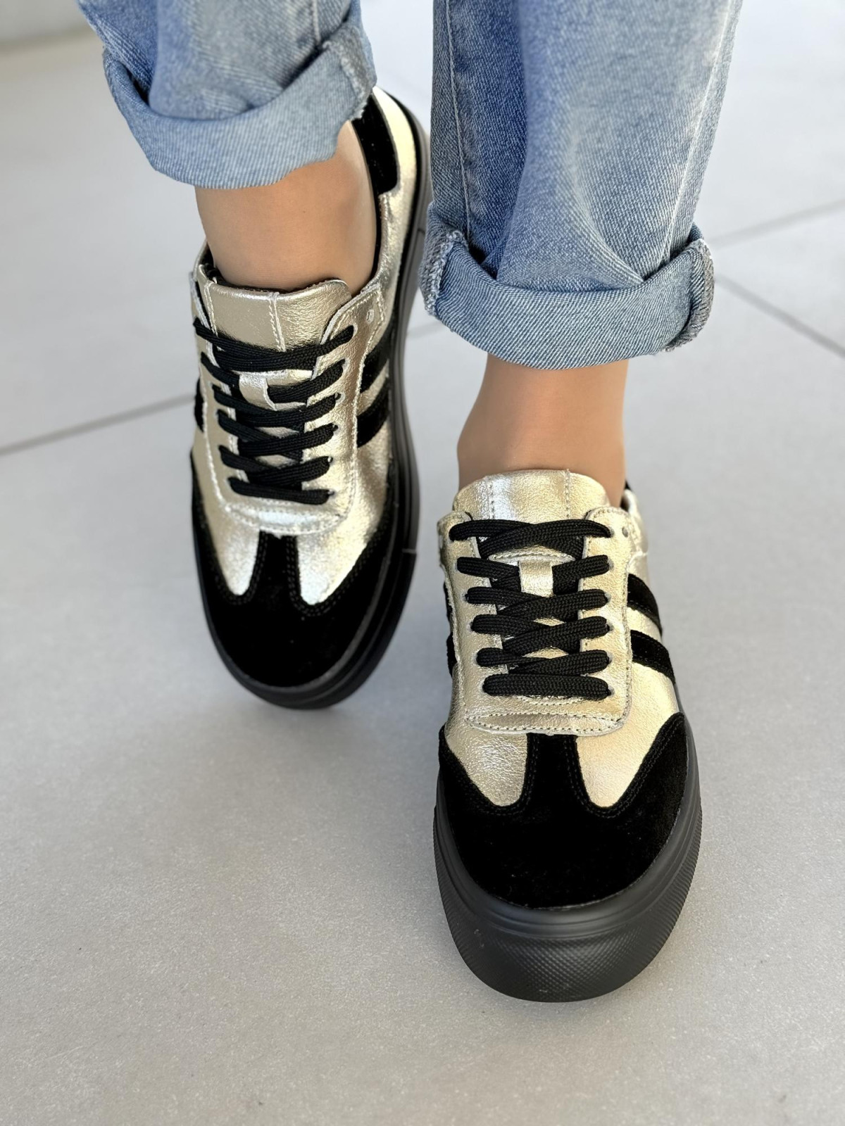 Sneakersy damskie ze skóry naturalnej