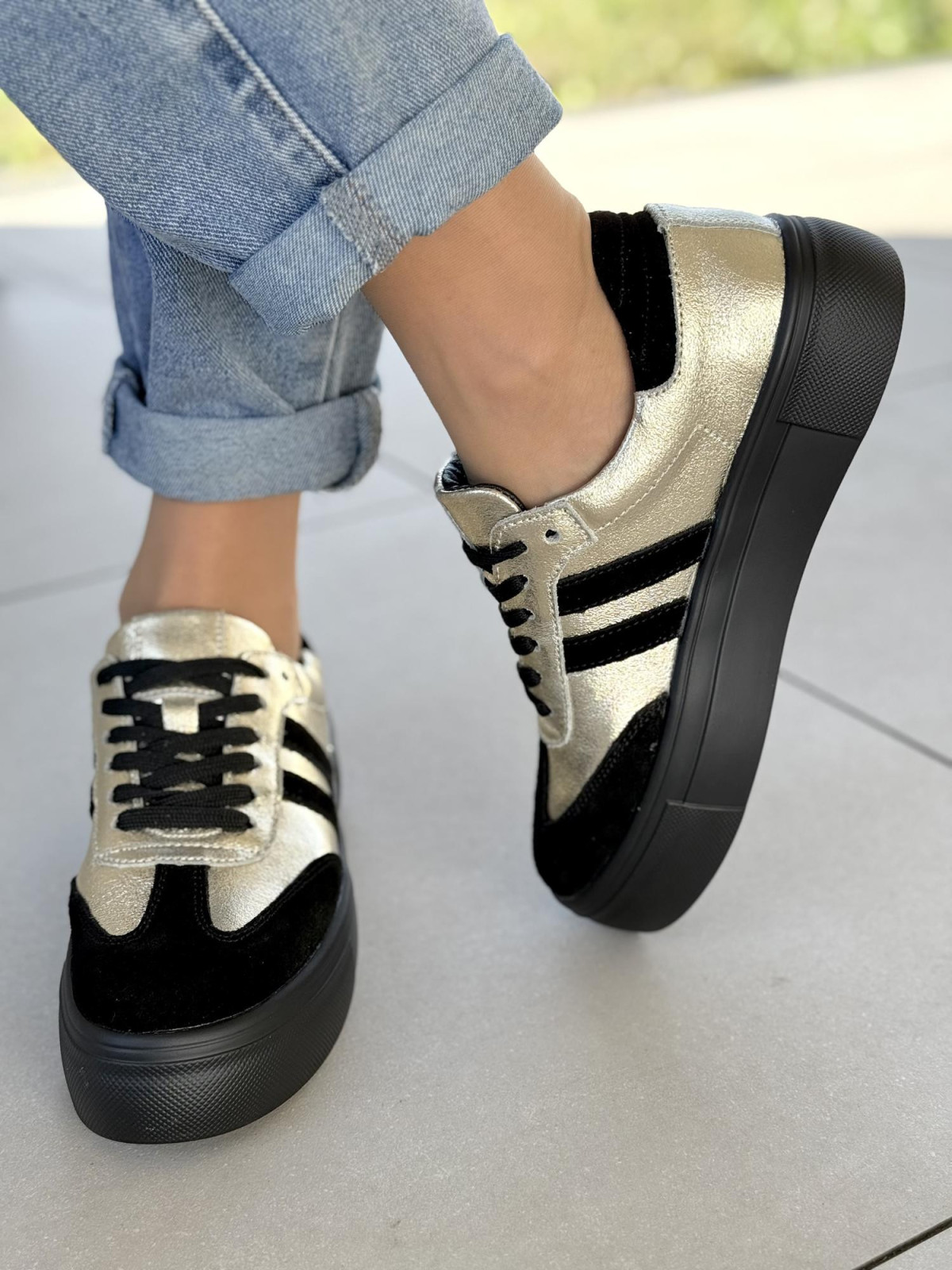 Sneakersy damskie ze skóry naturalnej