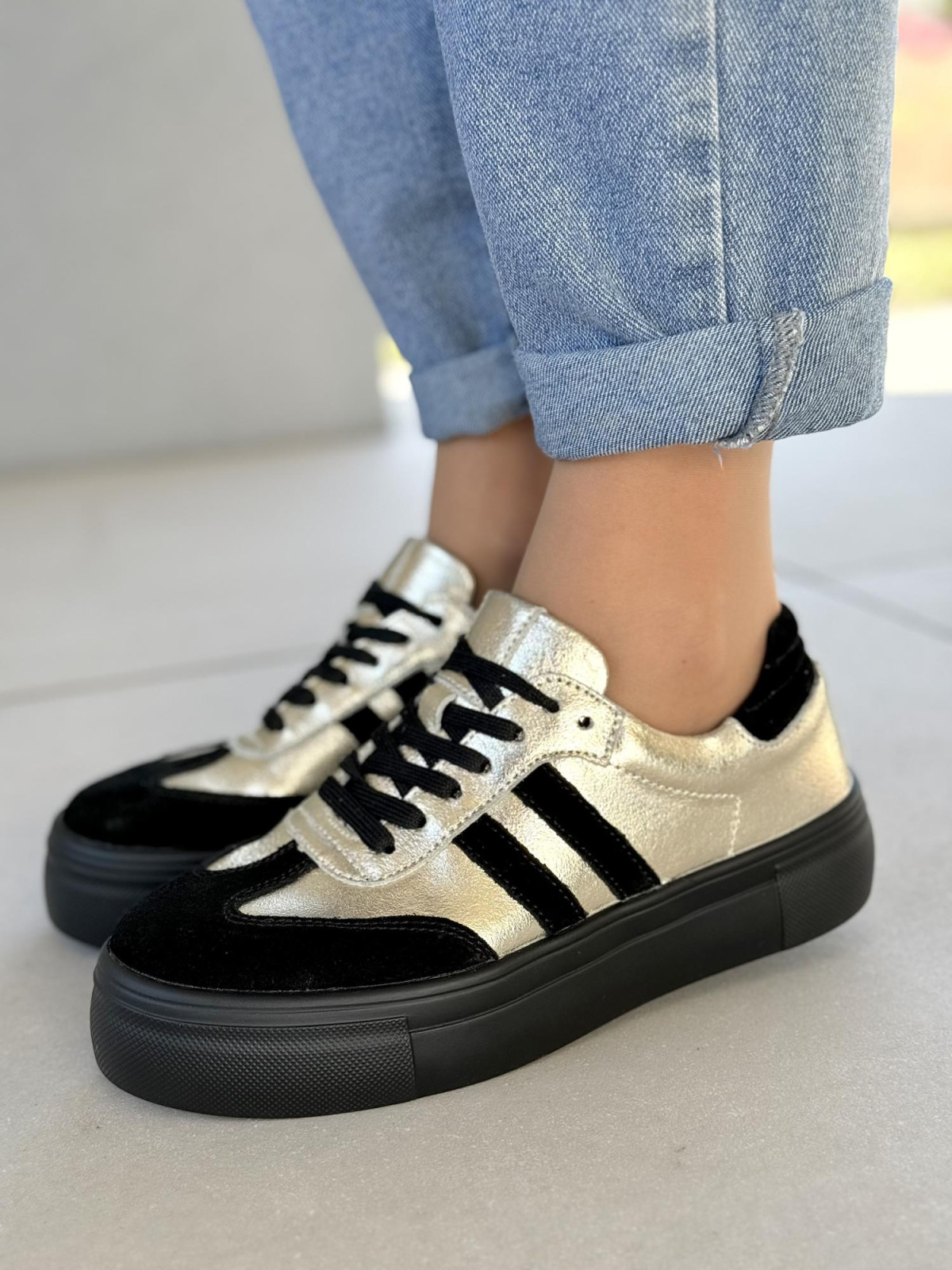 Sneakersy damskie ze skóry naturalnej