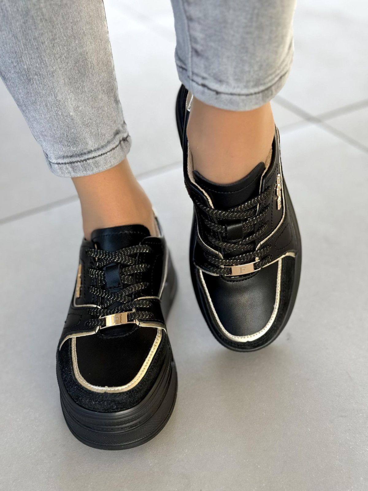 Sneakersy damskie ze skóry naturalnej