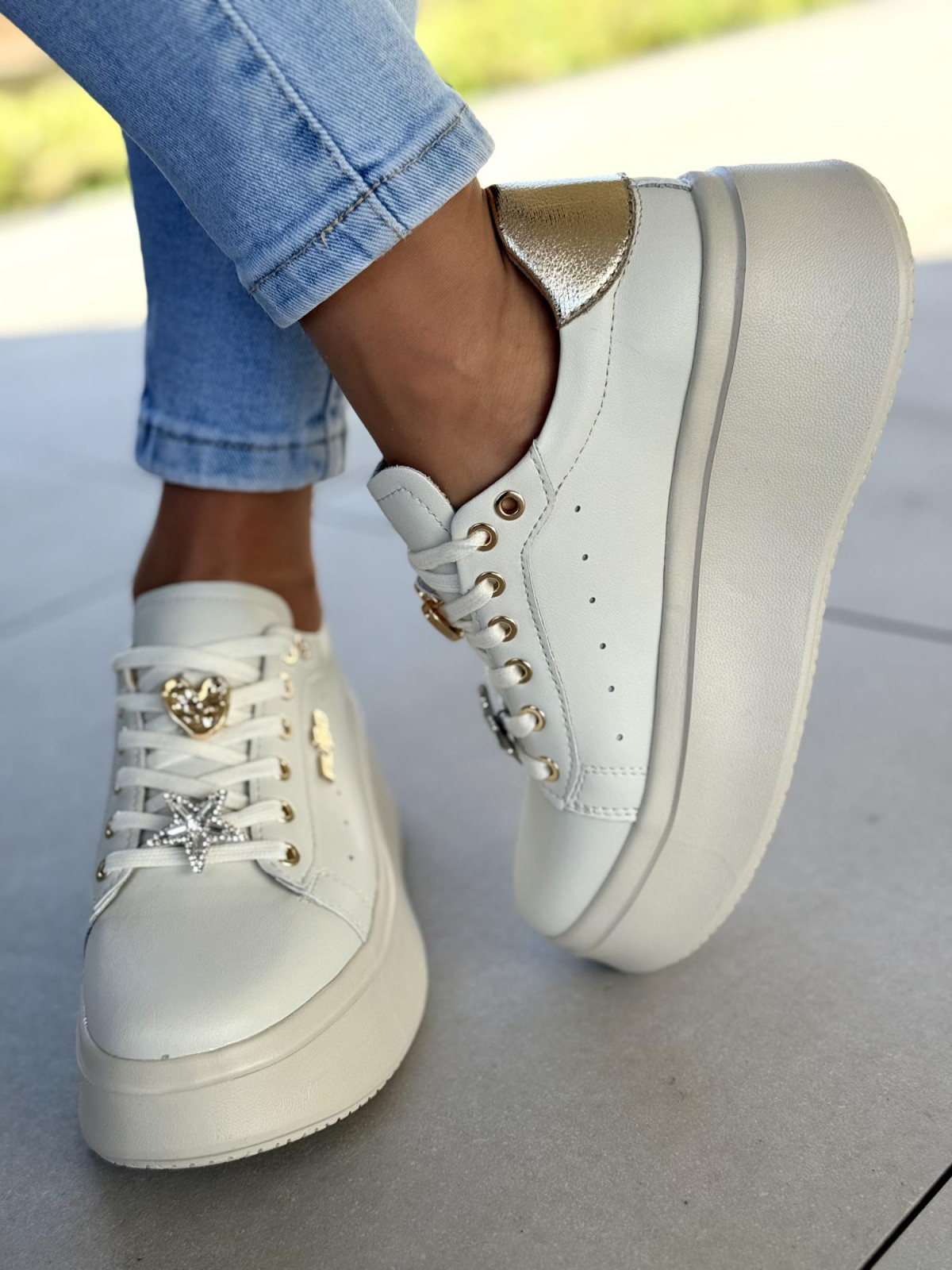 Sneakersy damskie ze skóry naturalnej