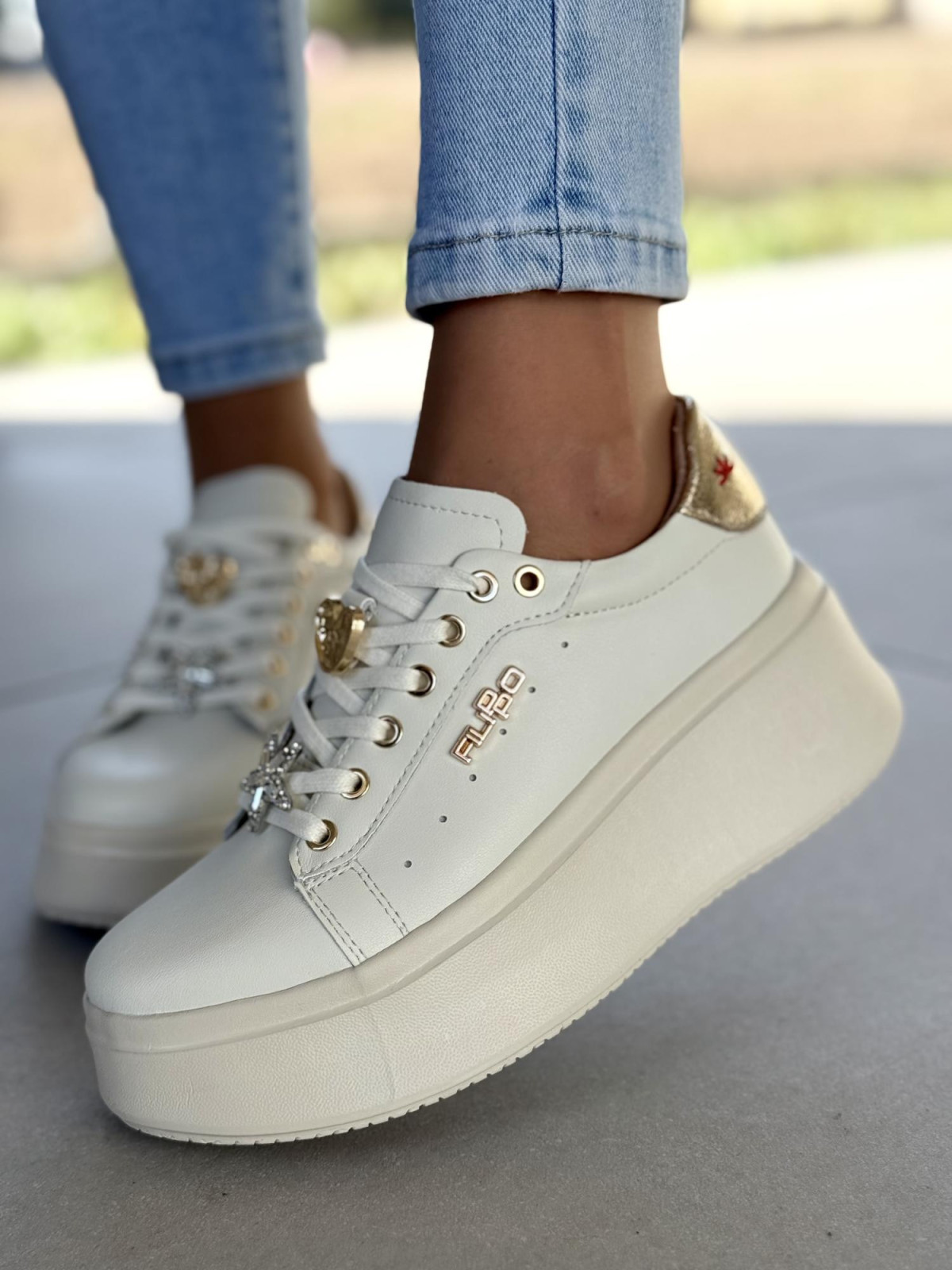 Sneakersy damskie ze skóry naturalnej