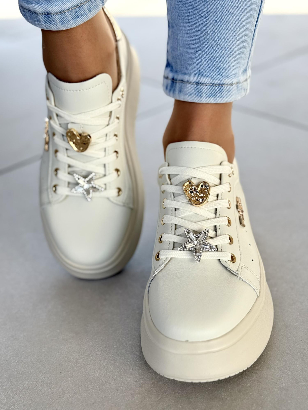 Sneakersy damskie ze skóry naturalnej