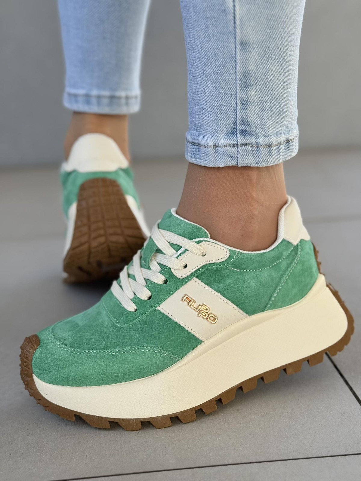 Sneakersy damskie ze skóry naturalnej