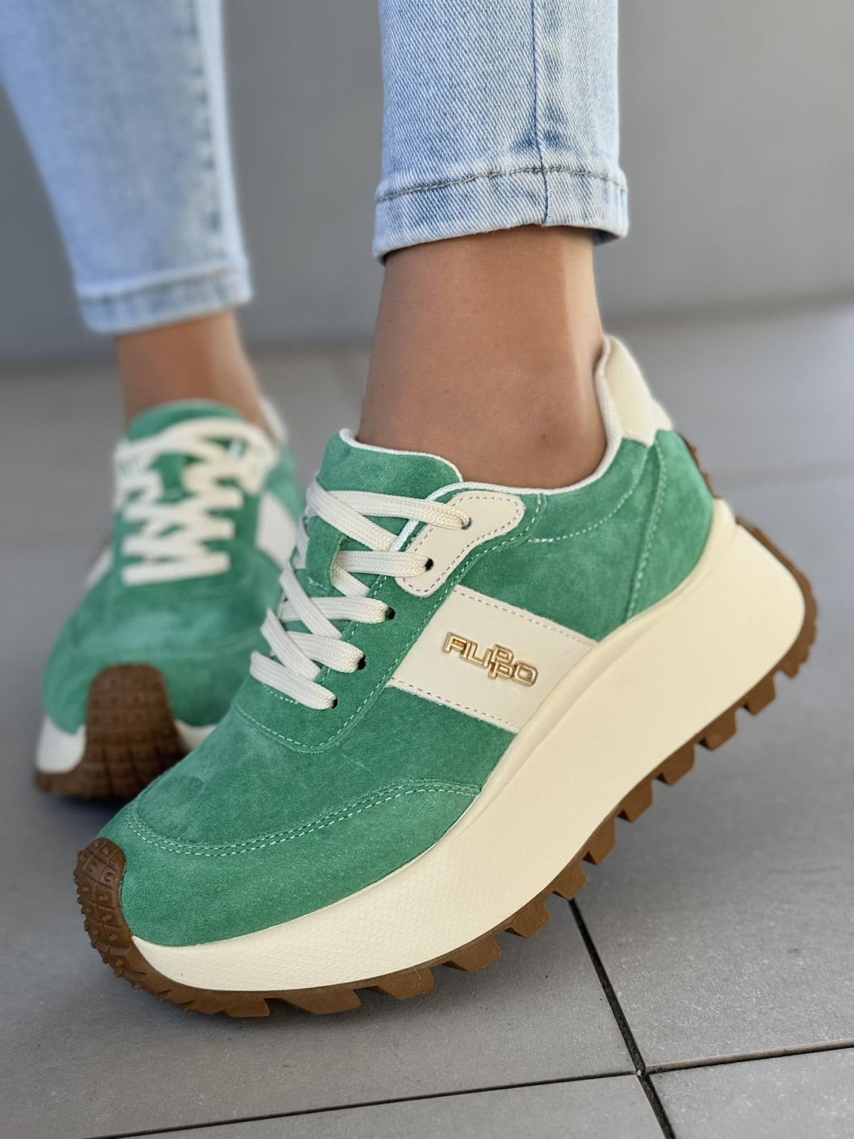 Sneakersy damskie ze skóry naturalnej