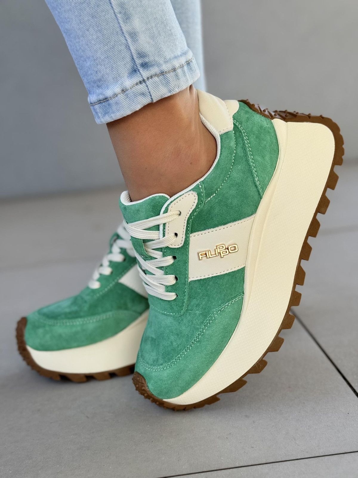 Sneakersy damskie ze skóry naturalnej