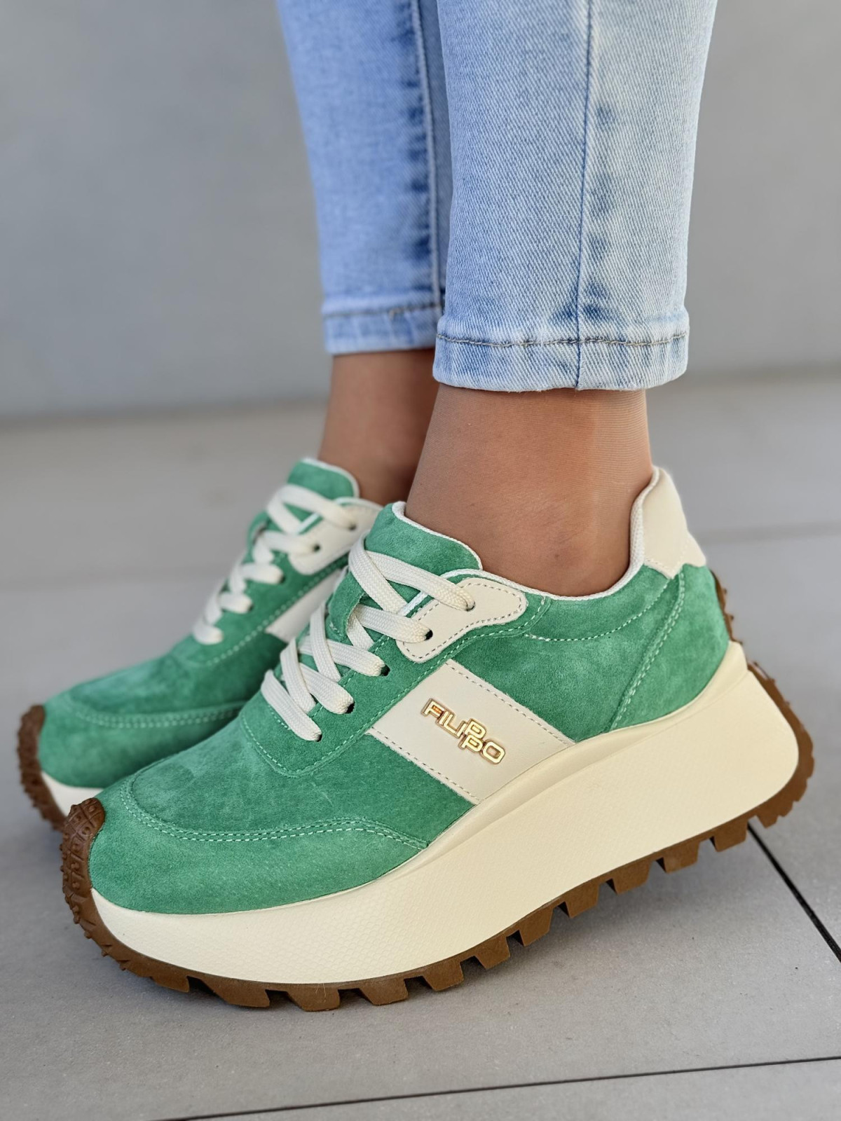 Sneakersy damskie ze skóry naturalnej