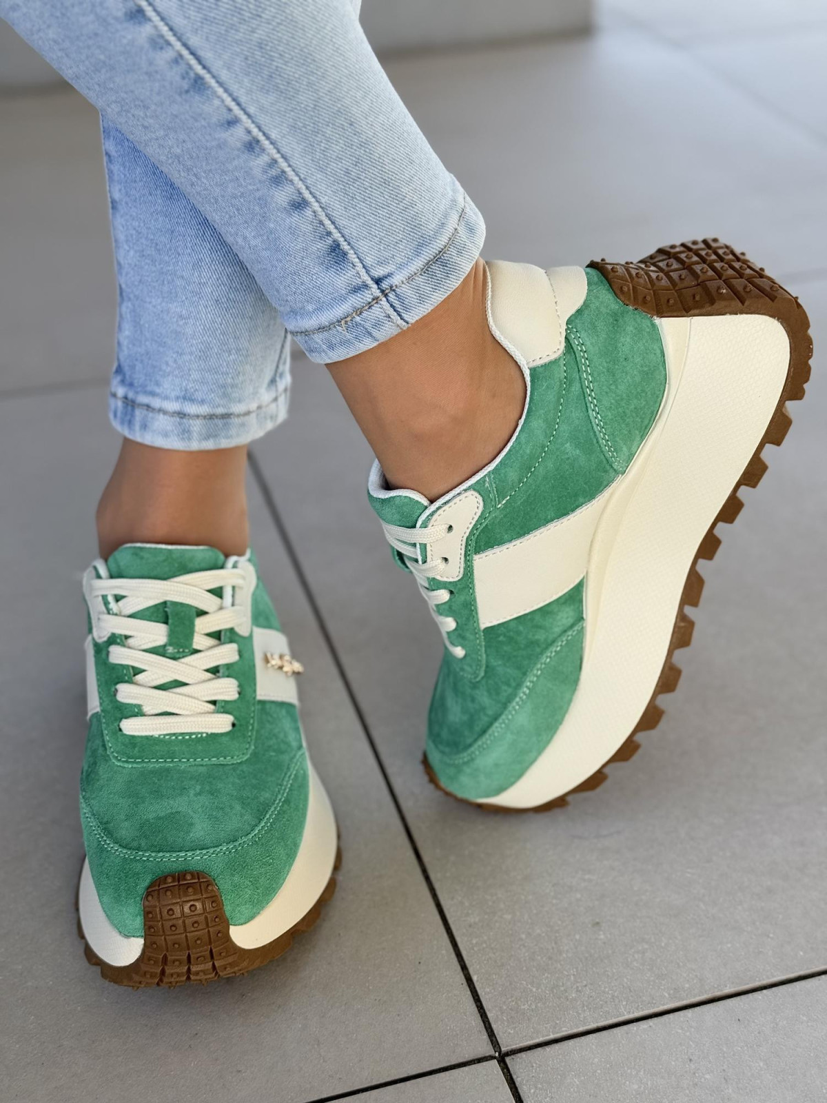 Sneakersy damskie ze skóry naturalnej