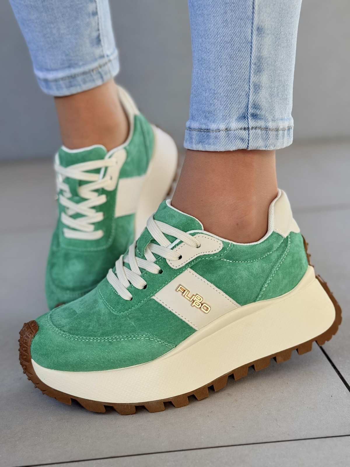 Sneakersy damskie ze skóry naturalnej