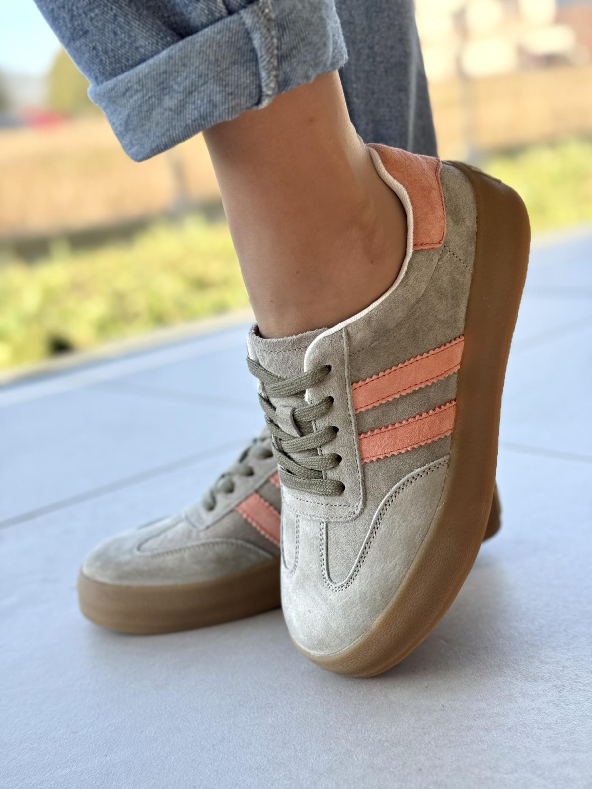 Sneakersy damskie ze skóry naturalnej