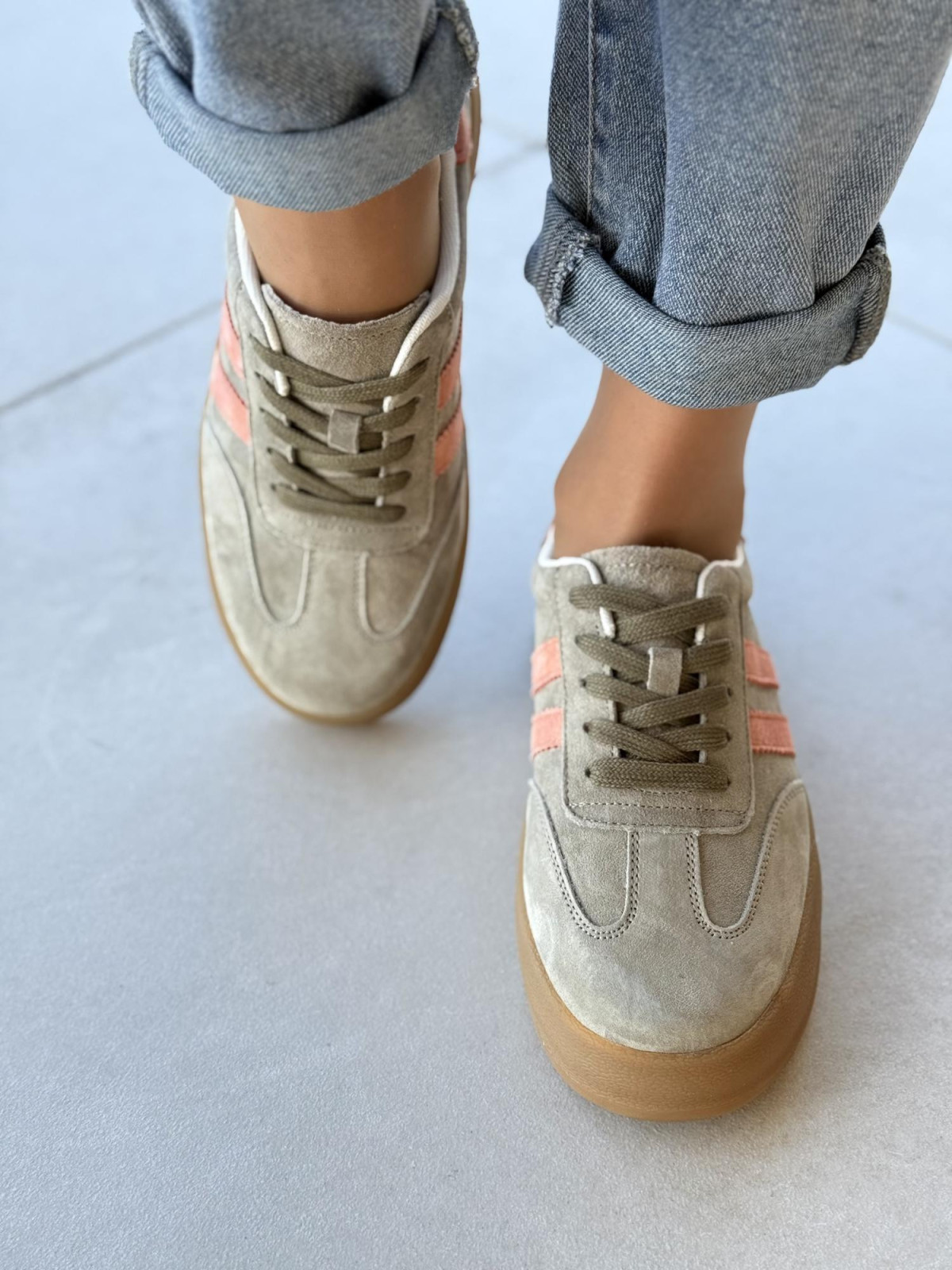 Sneakersy damskie ze skóry naturalnej