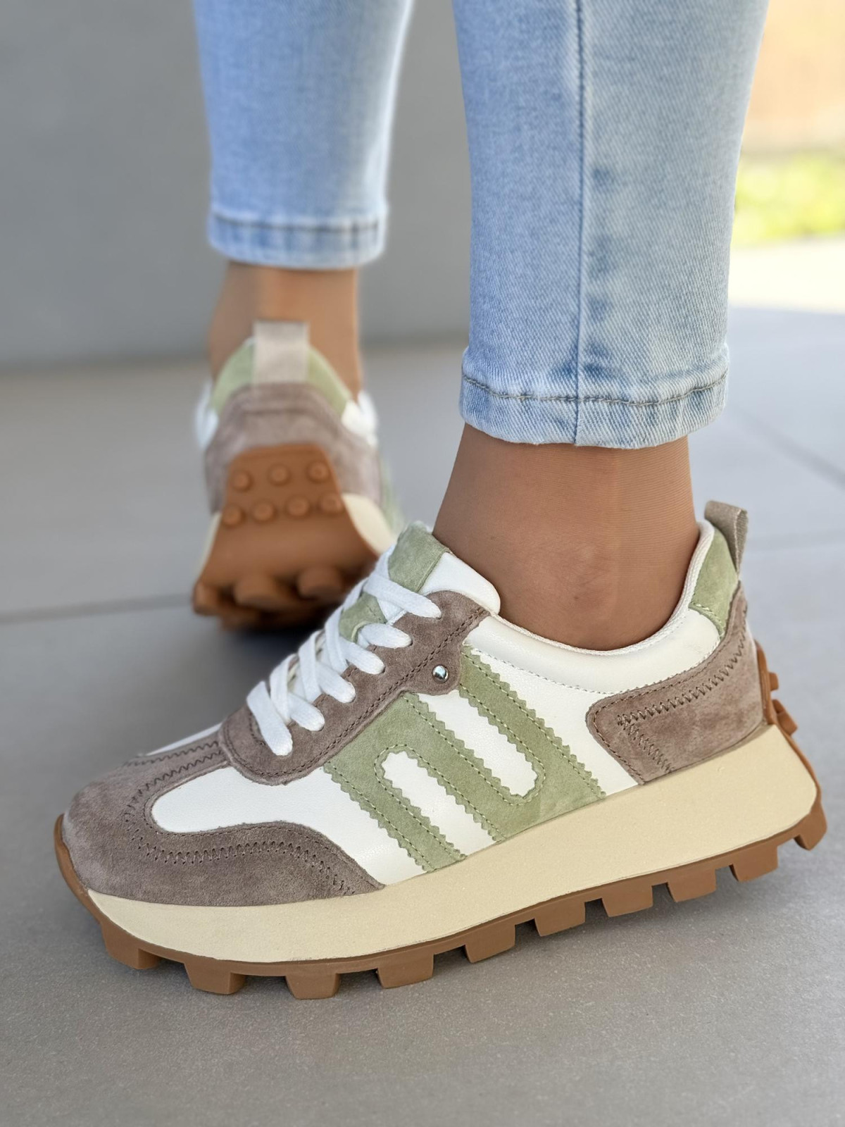 Sneakersy damskie ze skóry naturalnej