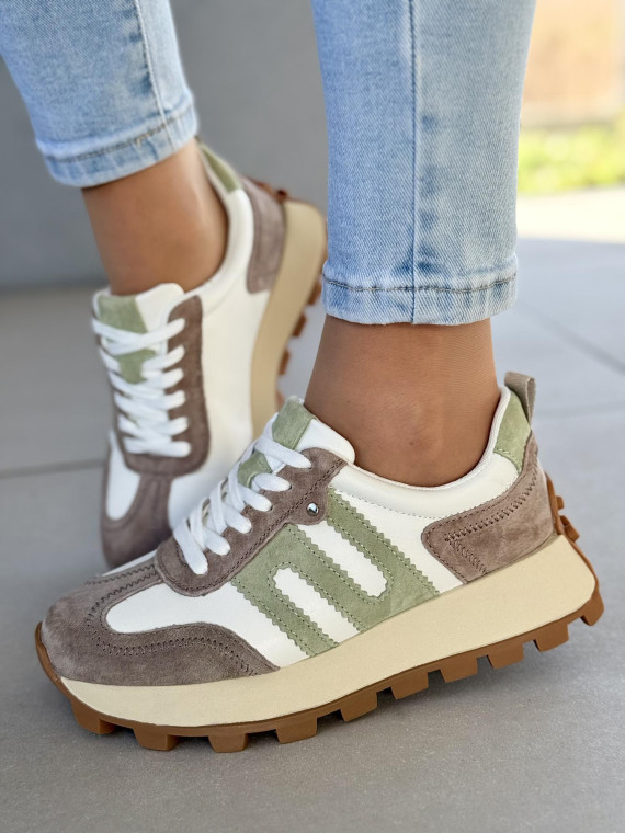 Sneakersy damskie ze skóry naturalnej