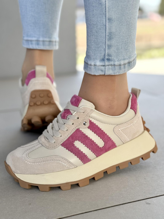 Sneakersy damskie ze skóry naturalnej