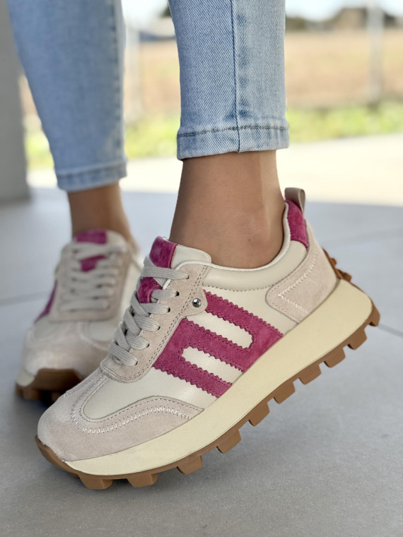 Sneakersy damskie ze skóry naturalnej