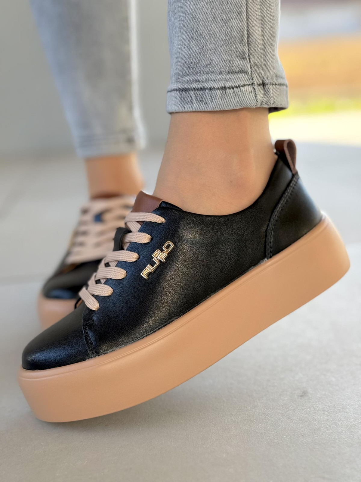 Sneakersy damskie ze skóry naturalnej