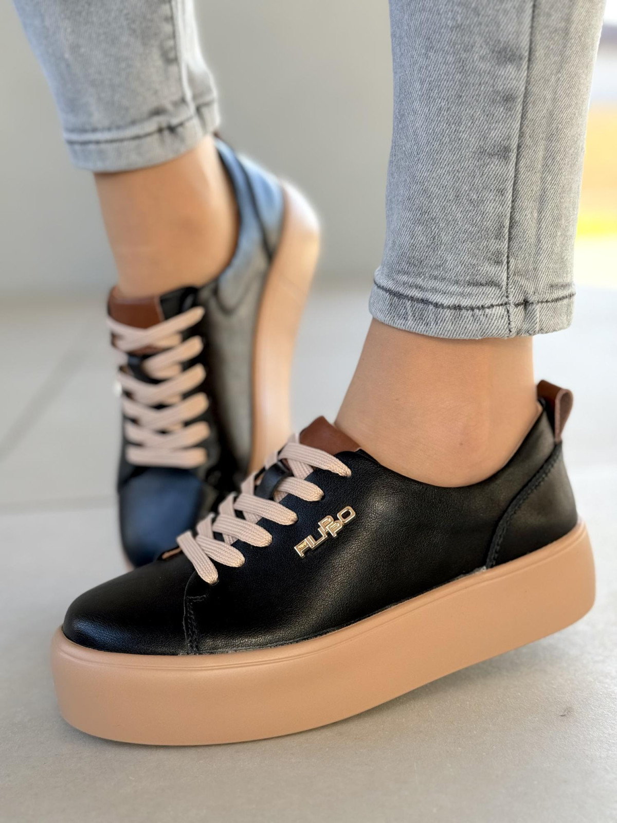 Sneakersy damskie ze skóry naturalnej