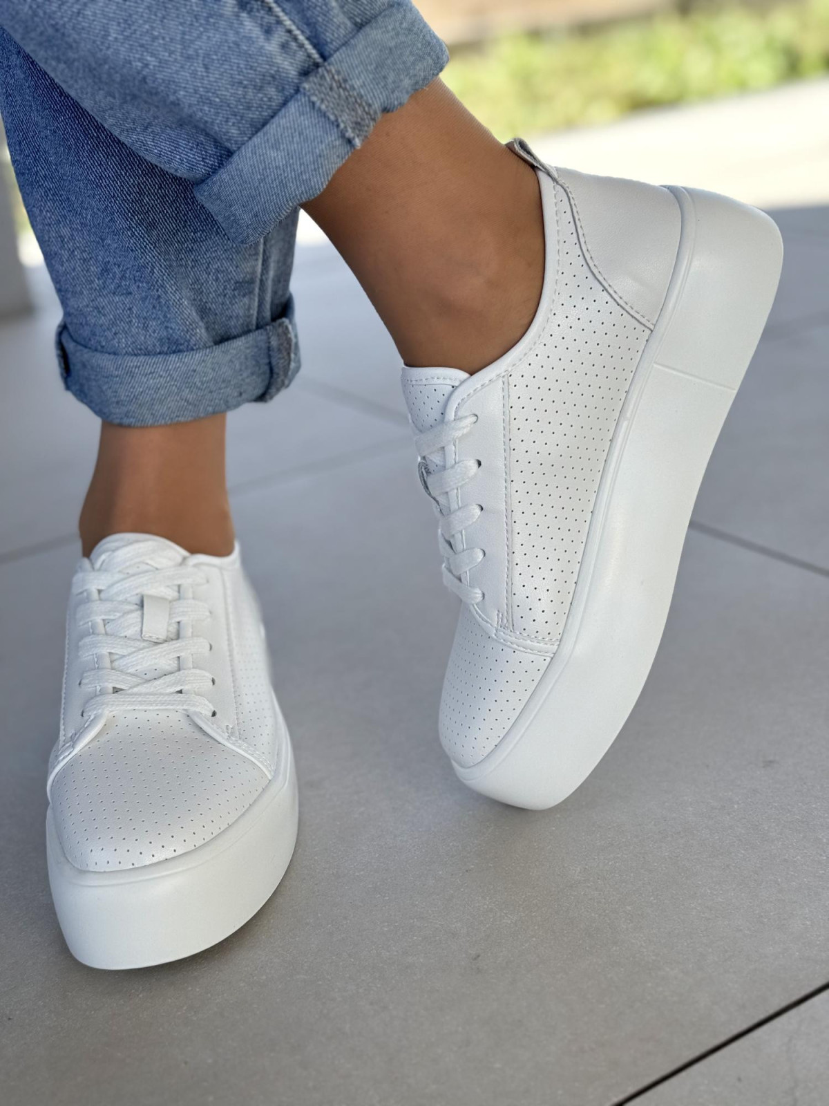 Sneakersy damskie ze skóry naturalnej