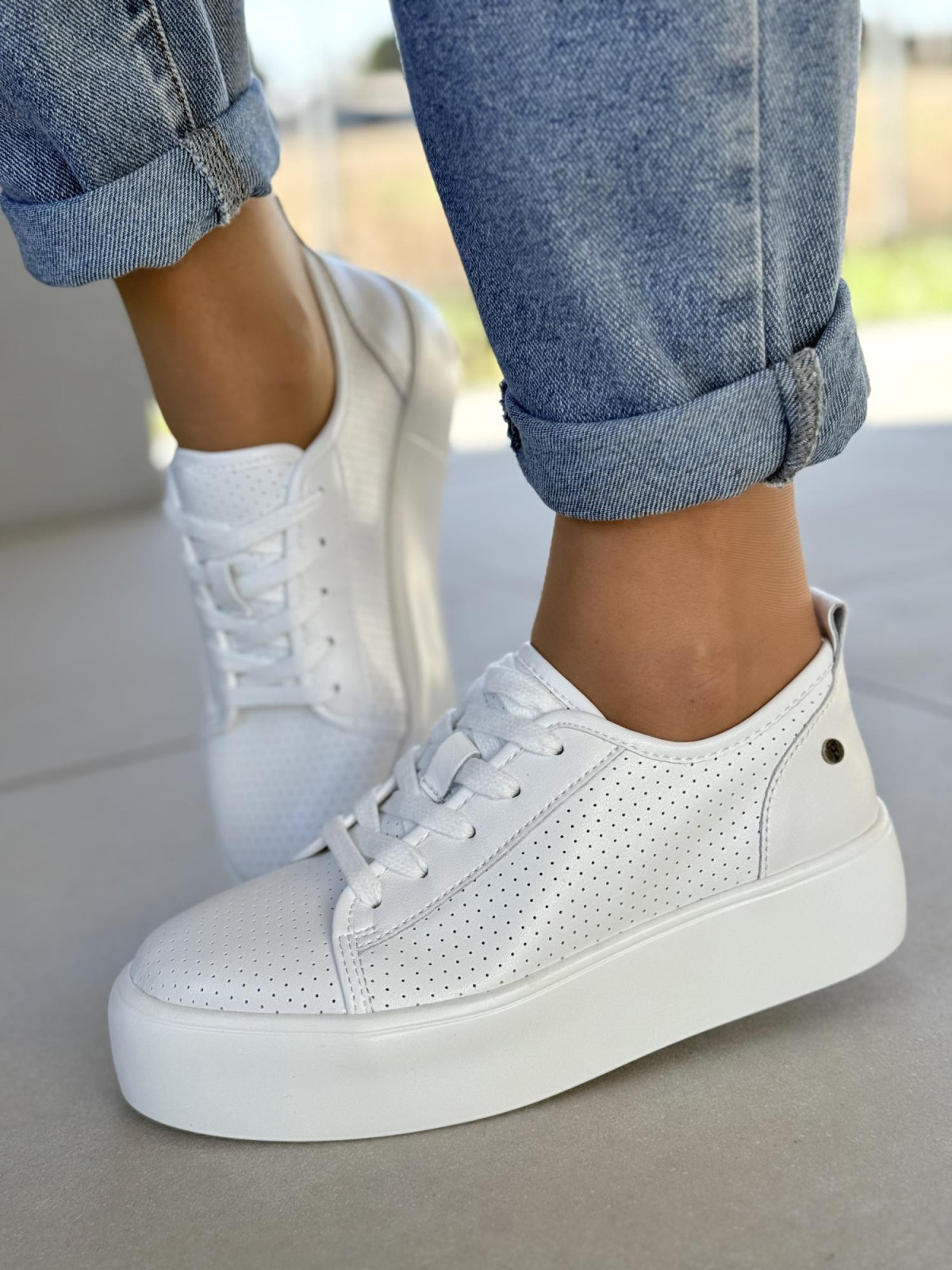 Sneakersy damskie ze skóry naturalnej