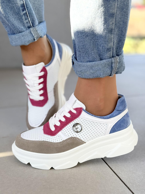 Sneakersy damskie ze skóry naturalnej