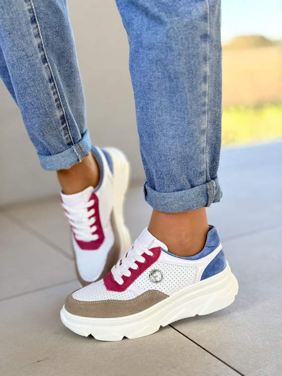 Sneakersy damskie ze skóry naturalnej